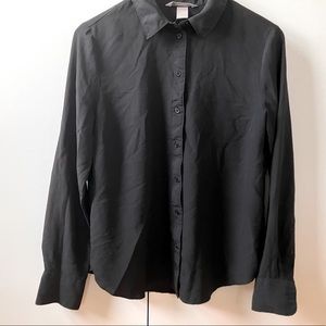 H&M LONG SLEEVE BUTTONED BLACK SHIRT M